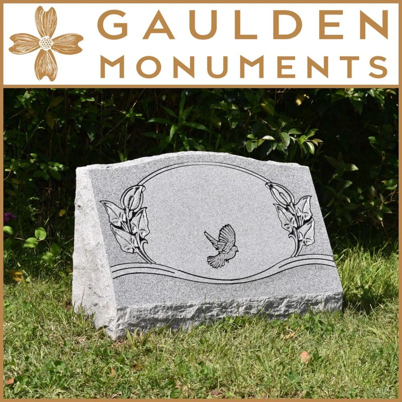 Single Slant Memorial - Blue Ridge Gray Granite - 24" x 10" x 16"