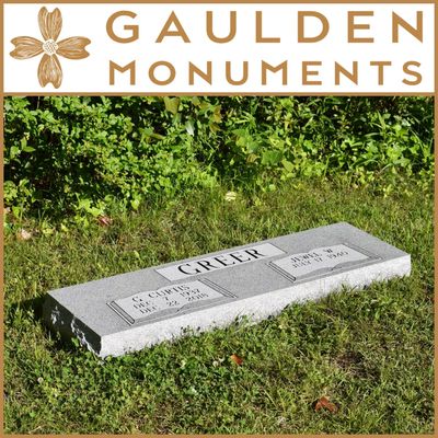 Companion Grass Level Memorial - Blue Ridge Gray Granite - 48 Companion Grass Level Memorial - Blue Ridge Gray Granite - 48" long x 14" wide x 4" thick