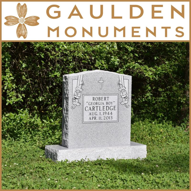 Large Single Upright Headstone - Blue Ridge Gray Granite - 24 Large Single Upright Headstone - Blue Ridge Gray Granite - 24" x 6" x 26"