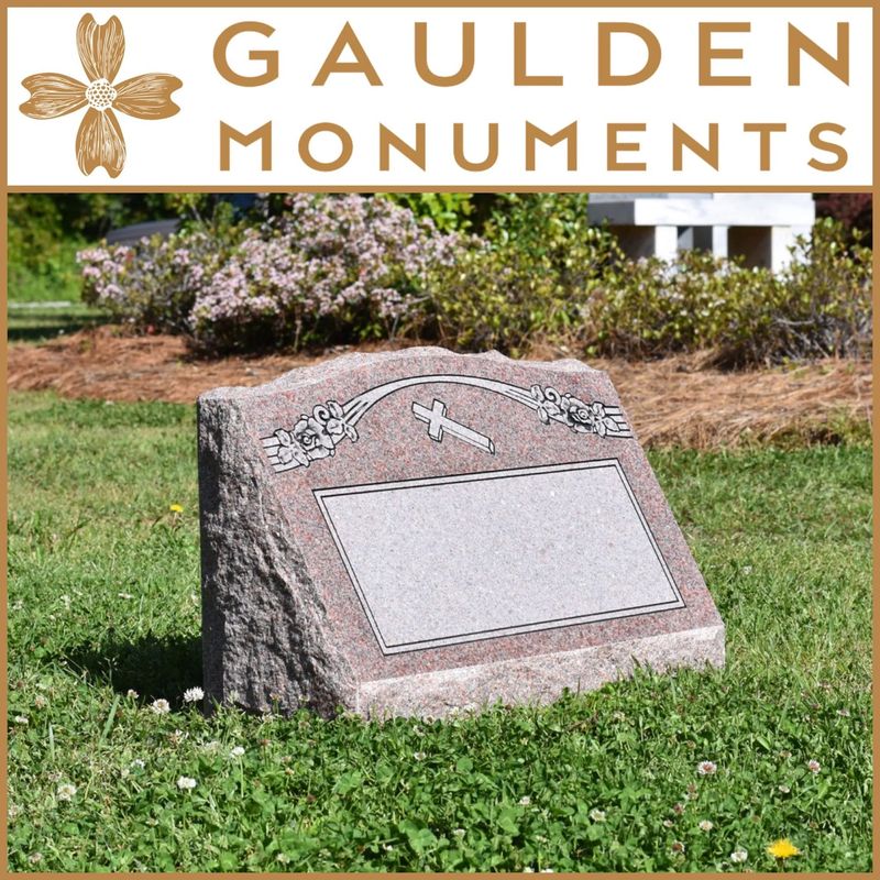 Single Slant Memorial - Morning Rose Granite