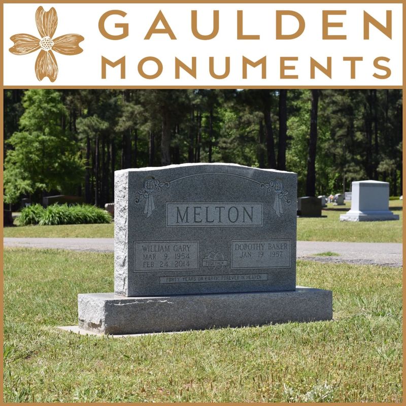 Companion Upright Headstone - Blue Ridge Gray Granite - 36 Companion Upright Headstone - Blue Ridge Gray Granite - 36" x 6" x 24"