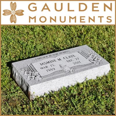Single Grass Level Memorial - Blue Ridge Gray Granite Single Grass Level Memorial - Blue Ridge Gray Granite