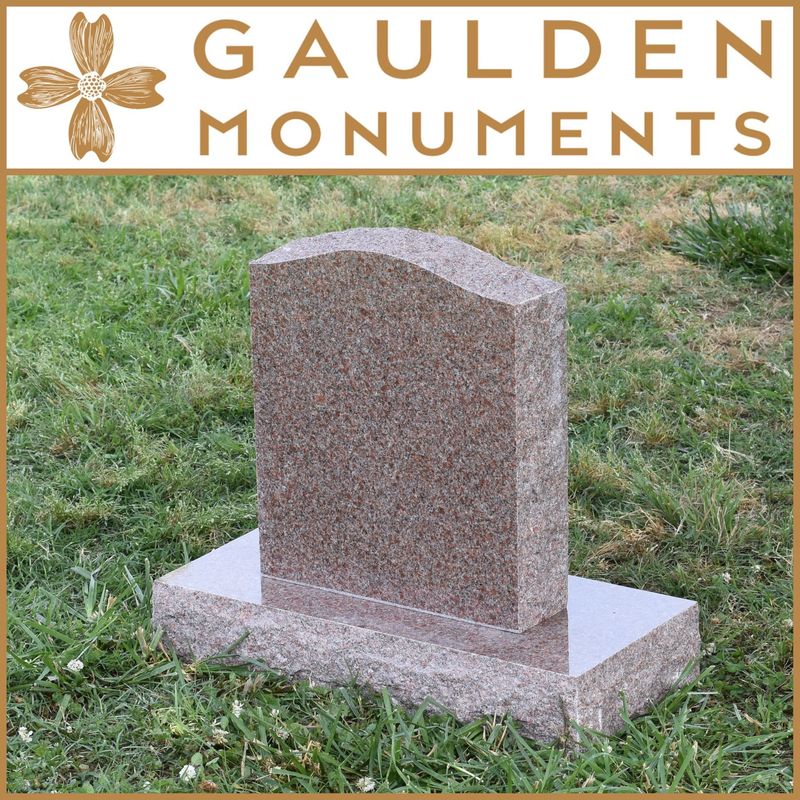 Infant Upright Headstone Memorial - Morning Rose Granite