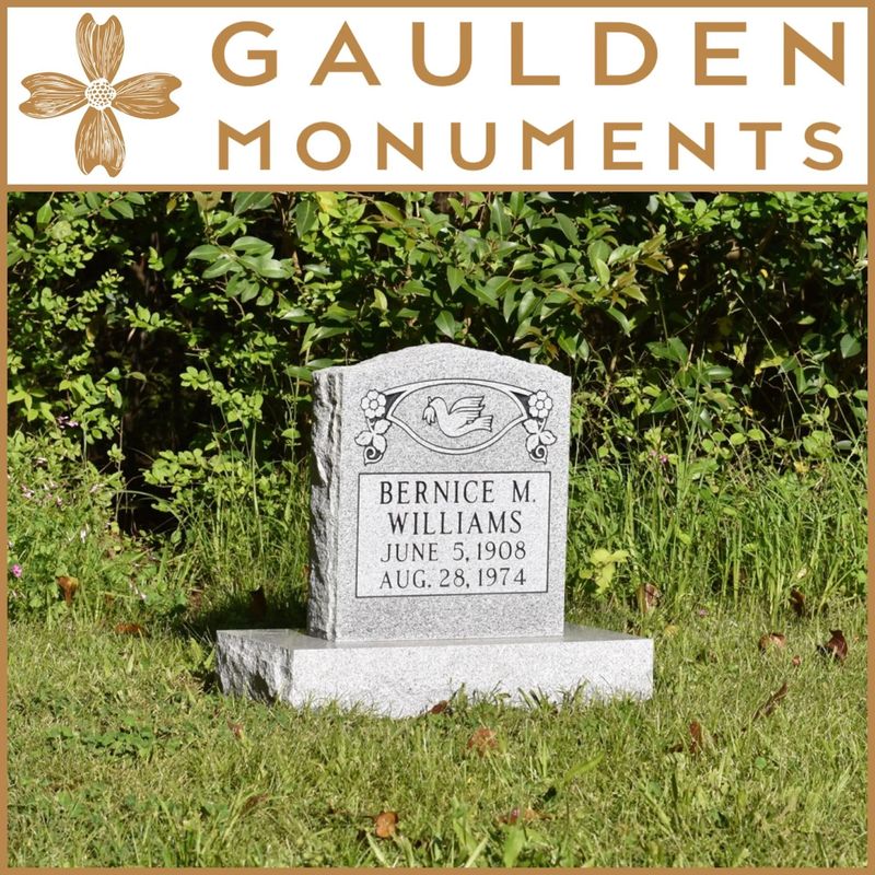 Infant Single Upright Headstone Memorial - Blue Ridge Gray Granite