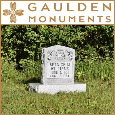 Infant Single Upright Headstone Memorial - Blue Ridge Gray Granite