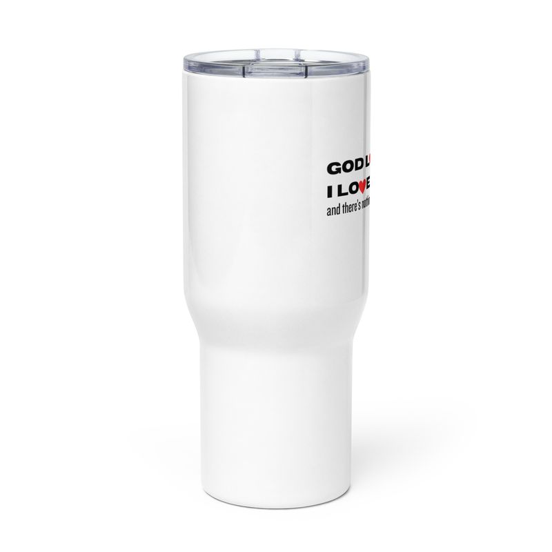 Travel mug with a handle