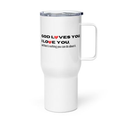 Travel mug with a handle