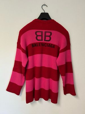Balenciaga by Demna Gvasalia 2020 Bicolor Stripe Logo Knit