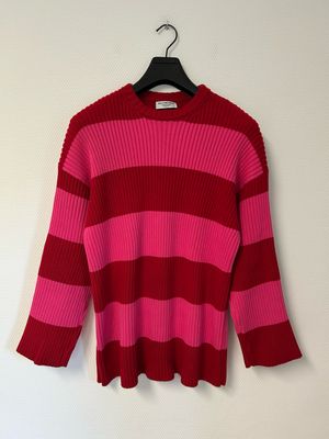 Balenciaga by Demna Gvasalia 2020 Bicolor Stripe Logo Knit