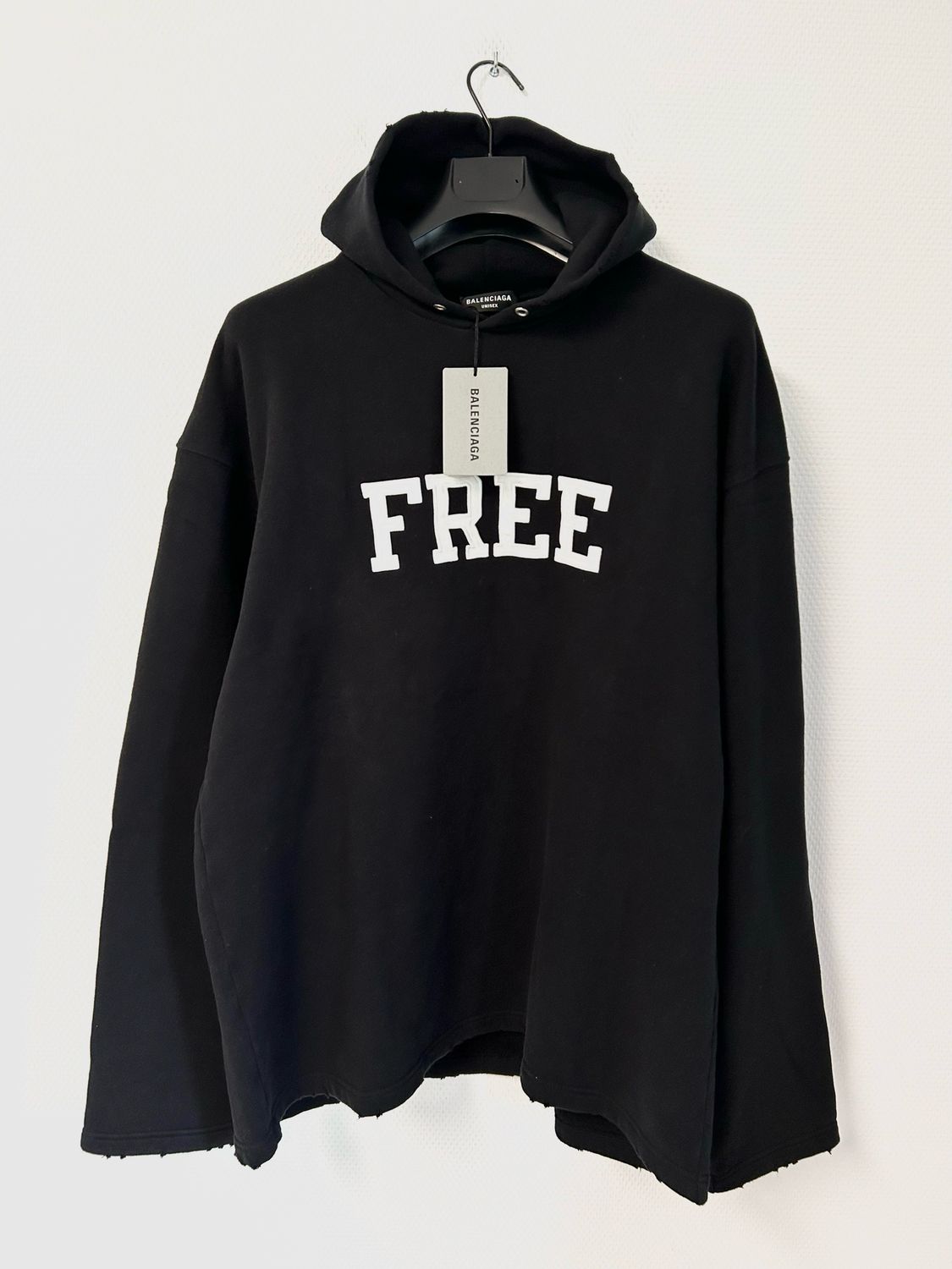 Balenciaga by Demna Gvasalia FW21 “FREE” Distressed Hoodie