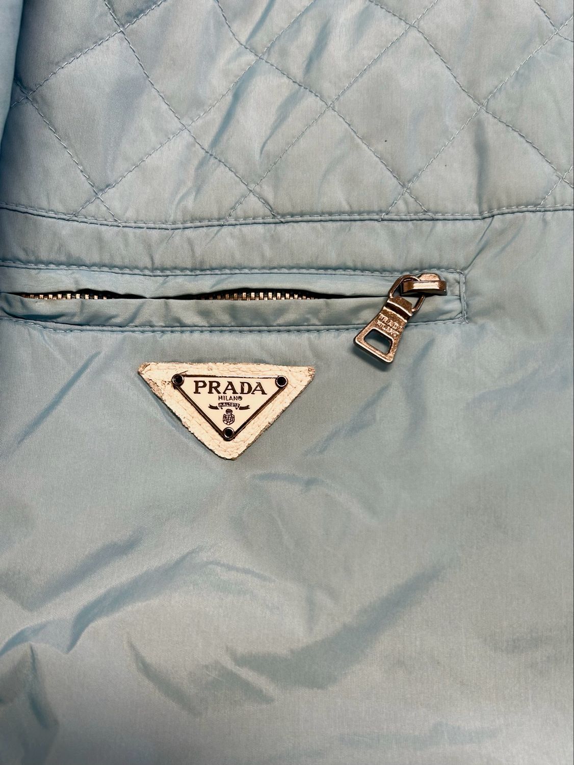 Prada  Quilted Down Jacket Baby Blue
