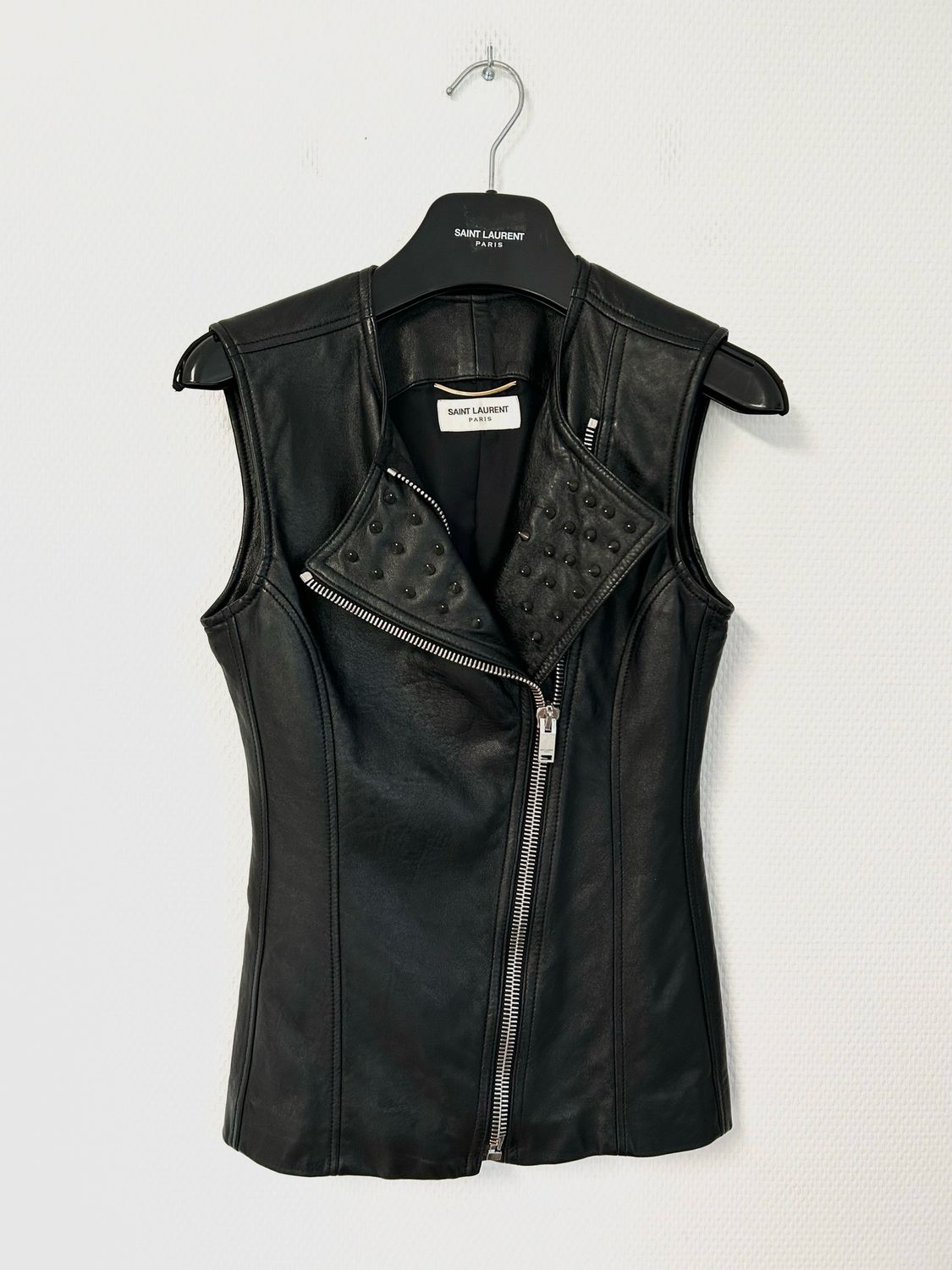 Saint Laurent Paris by Hedi Slimane SS2016 Sample (1/1) Spike Leather Vest