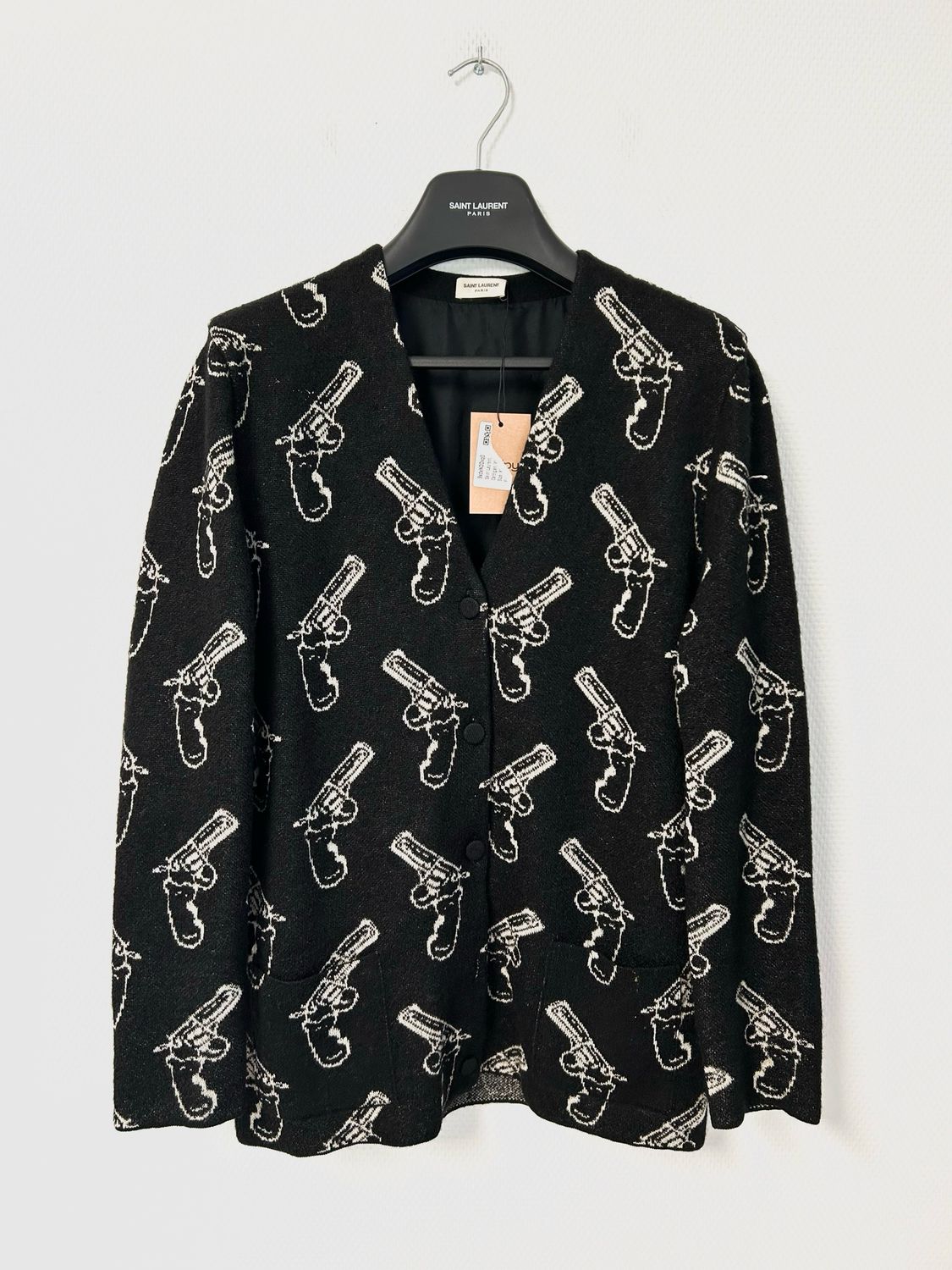 Saint Laurent Paris by Hedi Slimane FW2014 “Gun Pistol” Mohair Cardigan