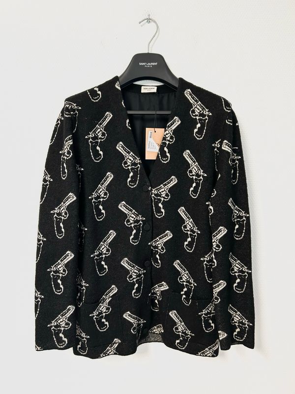 Saint Laurent Paris by Hedi Slimane FW2014 “Gun Pistol” Mohair Cardigan