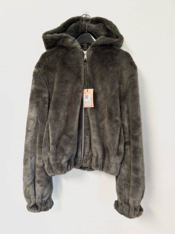 Helmut Lang Faux Fur Bomber Jacket