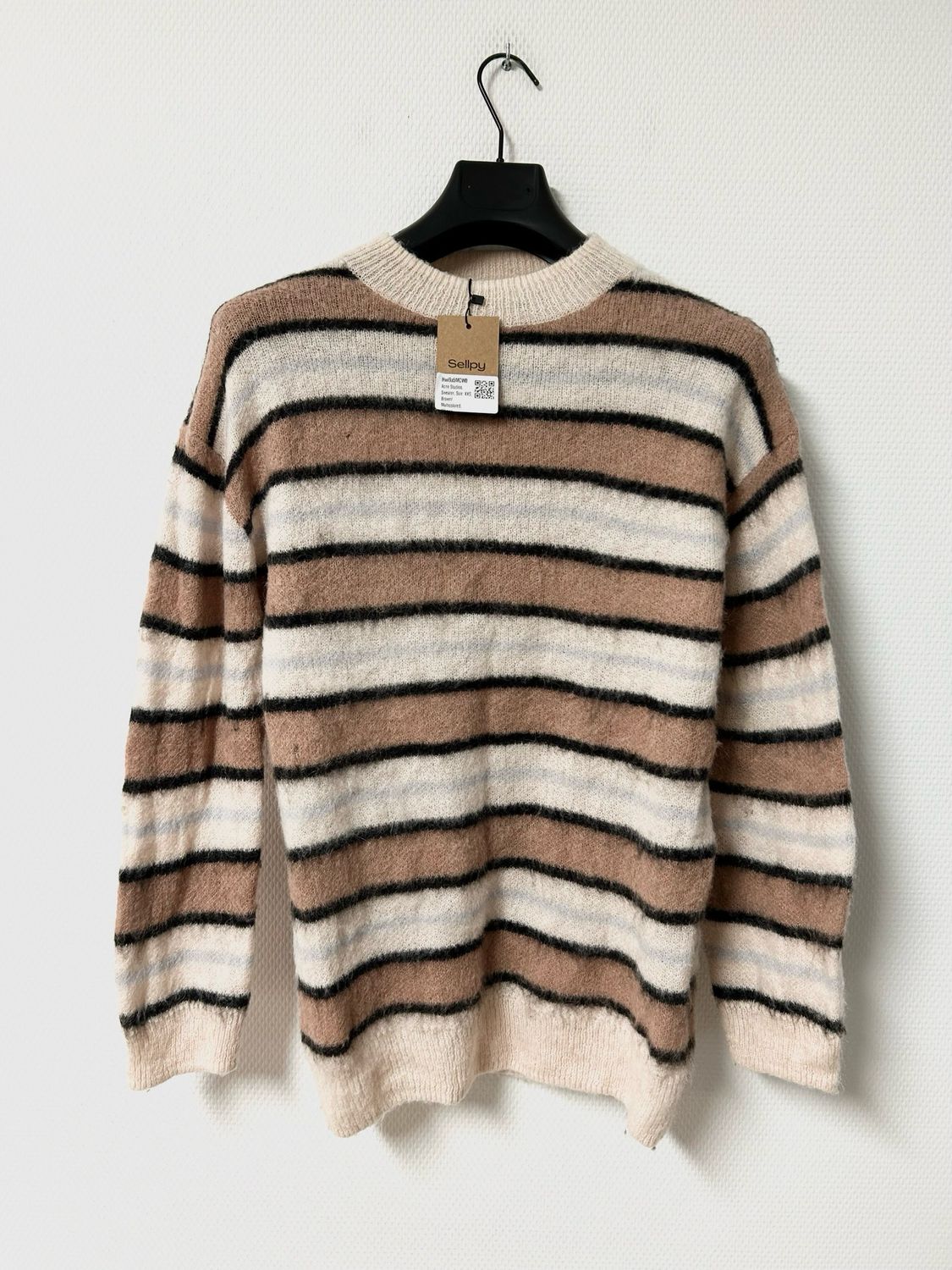 Acne Studios mohair striped knit beige brown blue