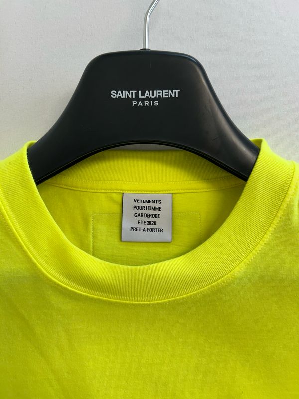 Vetements by Guram Gvasalia  SS2020 Anarchy T-Shirt Neon Yellow