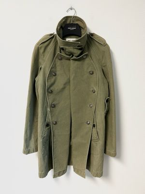Saint Laurent Paris by Hedi Slimane SS2018 1/1 Sample Double Breasted Military Canvas Parka