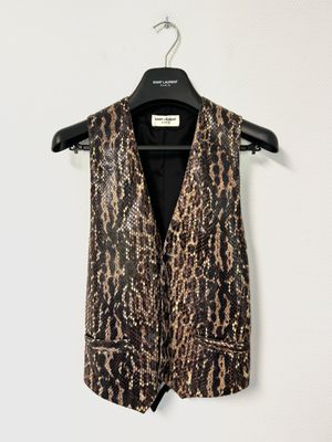 Saint Laurent Paris by Hedi Slimane FW2016 1/1 Sample Python Leather Vest Saint Laurent Paris by Hedi Slimane FW2016 1/1 Sample Python Leather Vest