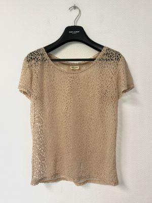 Saint Laurent Paris by Hedi Slimane SS2013 Sheer Babycat Dévoré T-Shirt Saint Laurent Paris by Hedi Slimane SS2013 Sheer Babycat Dévoré T-Shirt