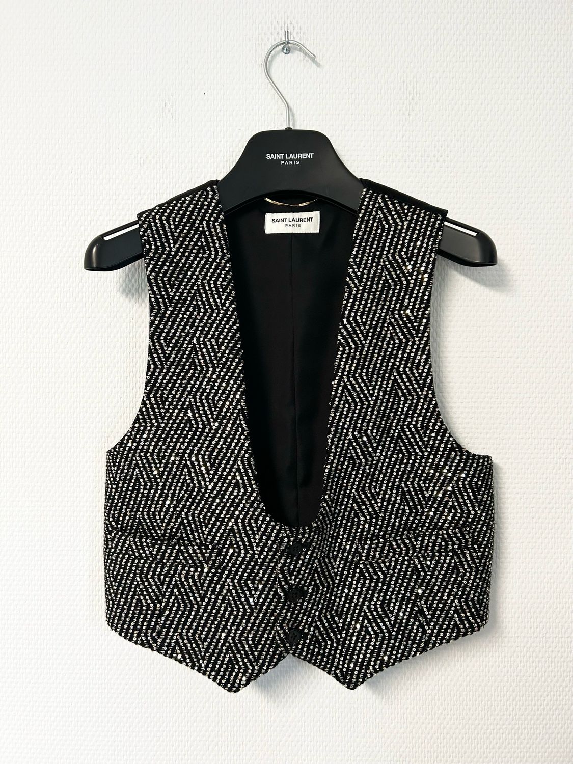 Saint Laurent Paris by Hedi Slimane FW2016 Embellished Vest