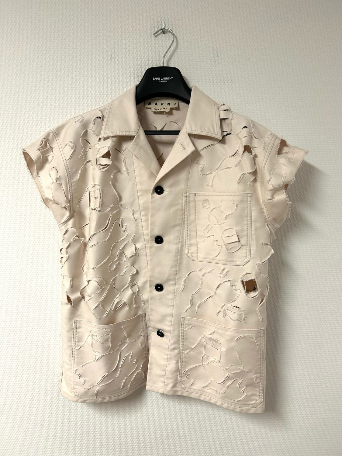 Marni SS2020 Distressed Jacket &amp; Pants Set