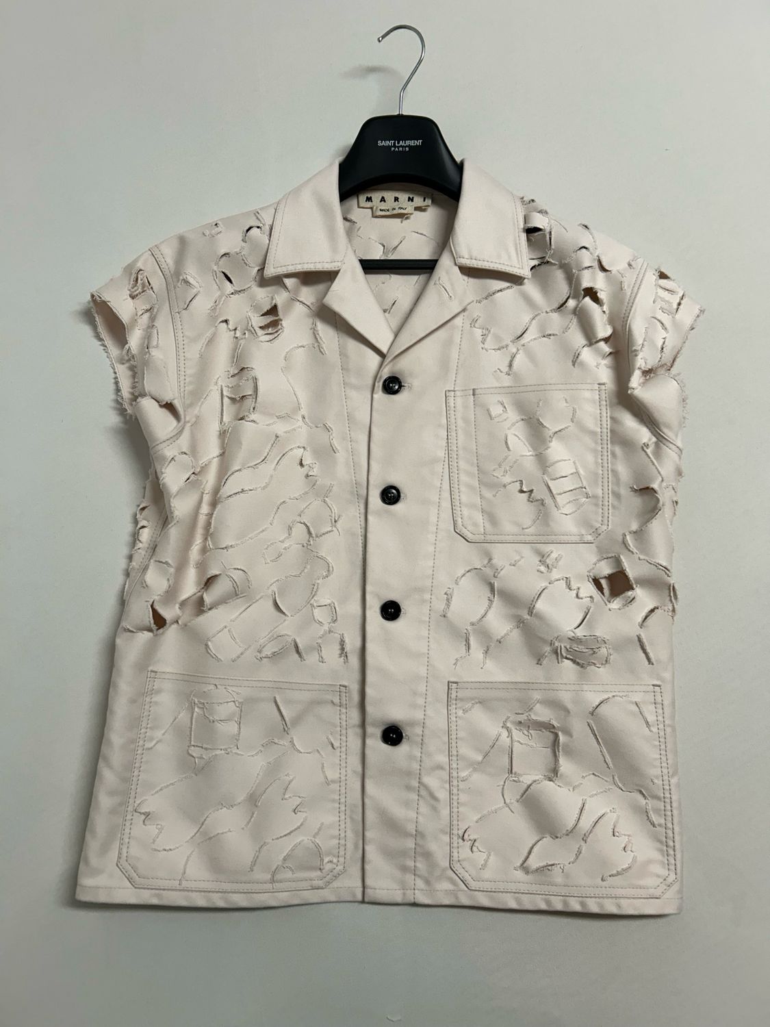 Marni SS2020 Distressed Jacket &amp; Pants Set