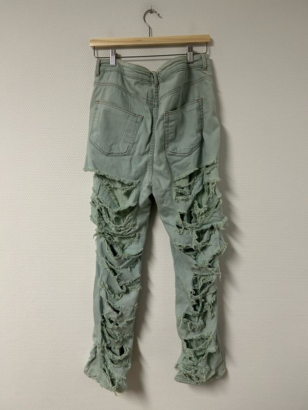 Rick Owens FW2021 Slashed Detroit Aqua Denim