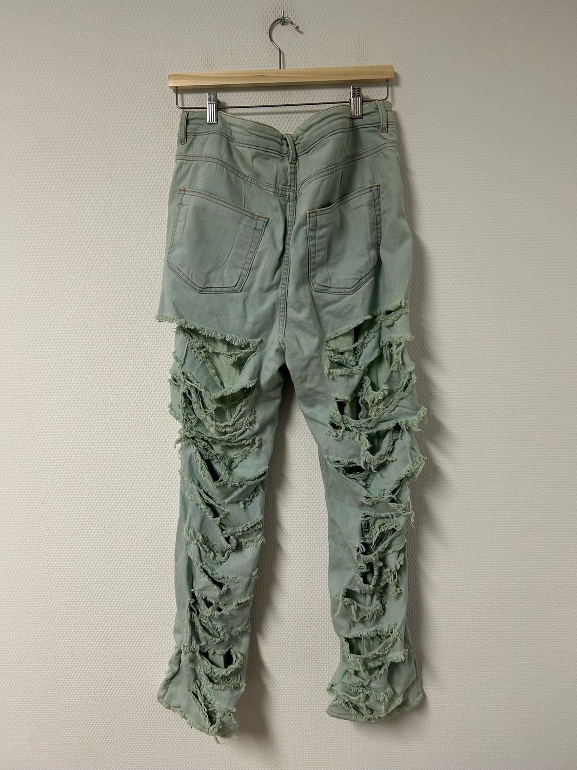 Rick Owens FW2021 Slashed Detroit Aqua Denim