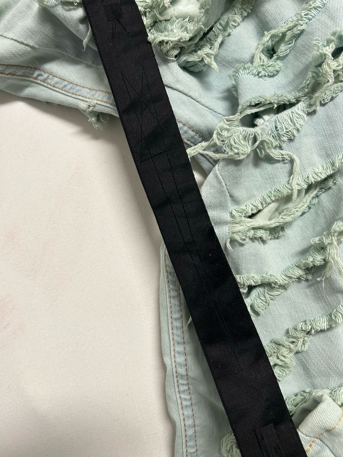 Rick Owens FW2021 Slashed Detroit Aqua Denim