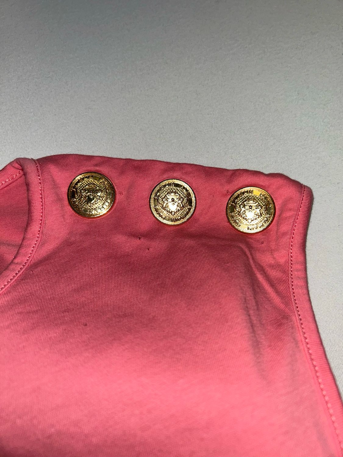 Balmain by Olivier Rousteing 2021 Pink Logo Tank Top