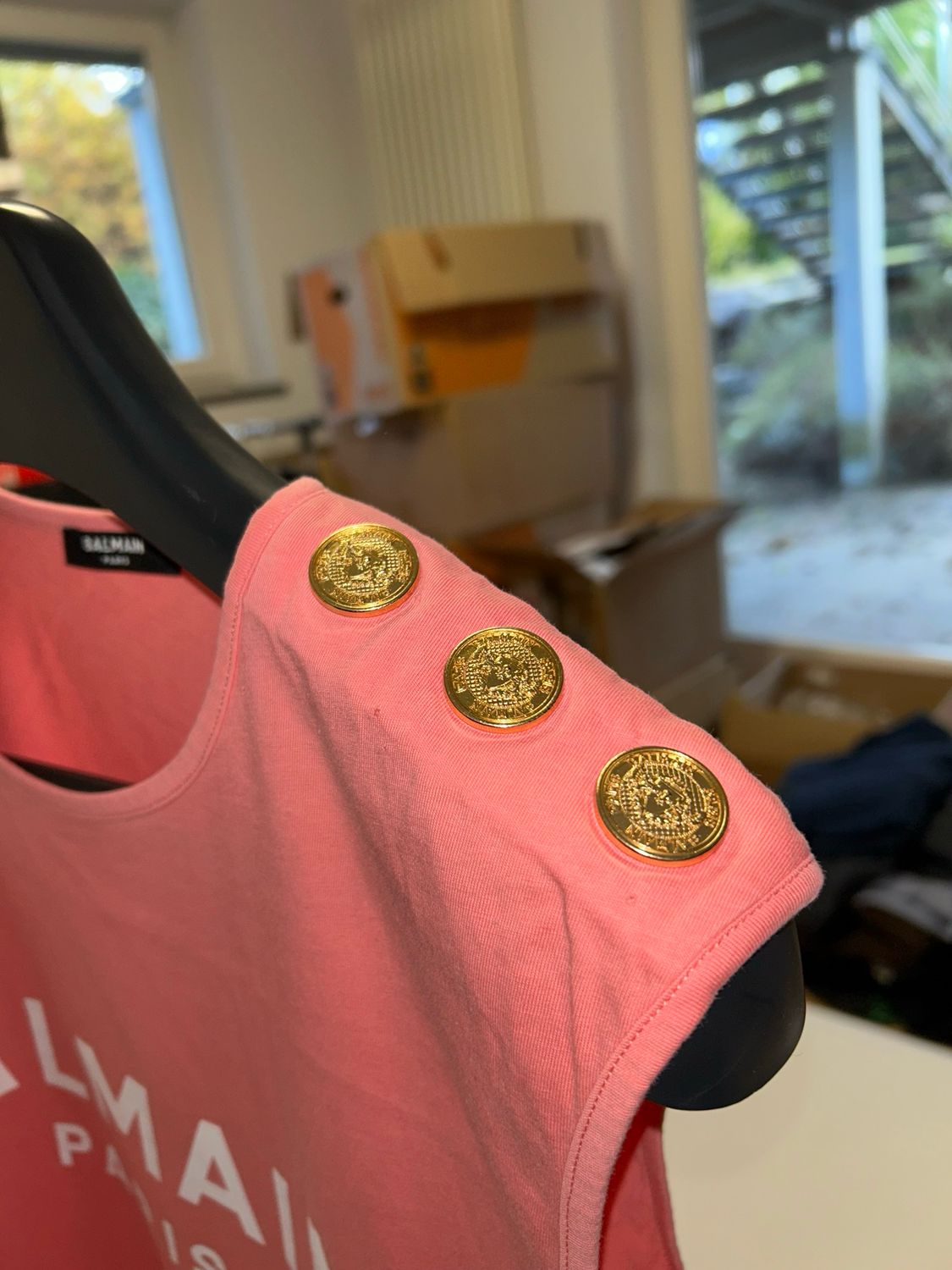 Balmain by Olivier Rousteing 2021 Pink Logo Tank Top