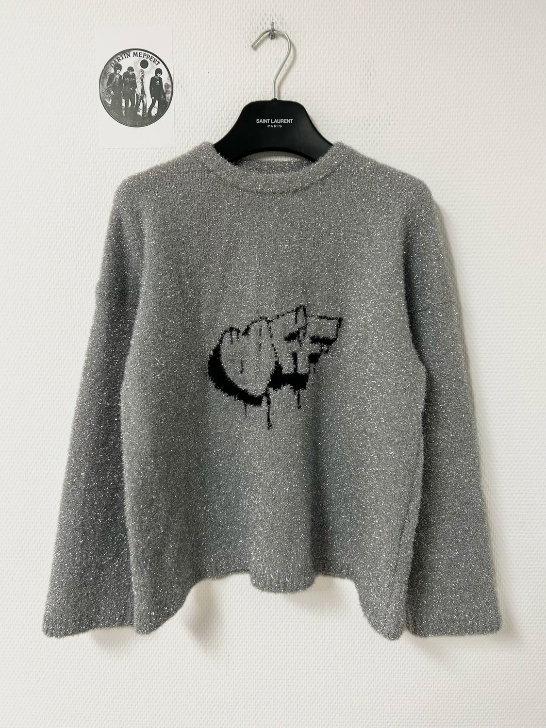 Off-White by Virgil Abloh FW2019 Lurex Logo Knit Sweater