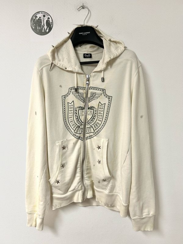 Dolce & Gabbana 2000s Studded Crest Zip Hoodie Dolce & Gabbana 2000s Studded Crest Zip Hoodie