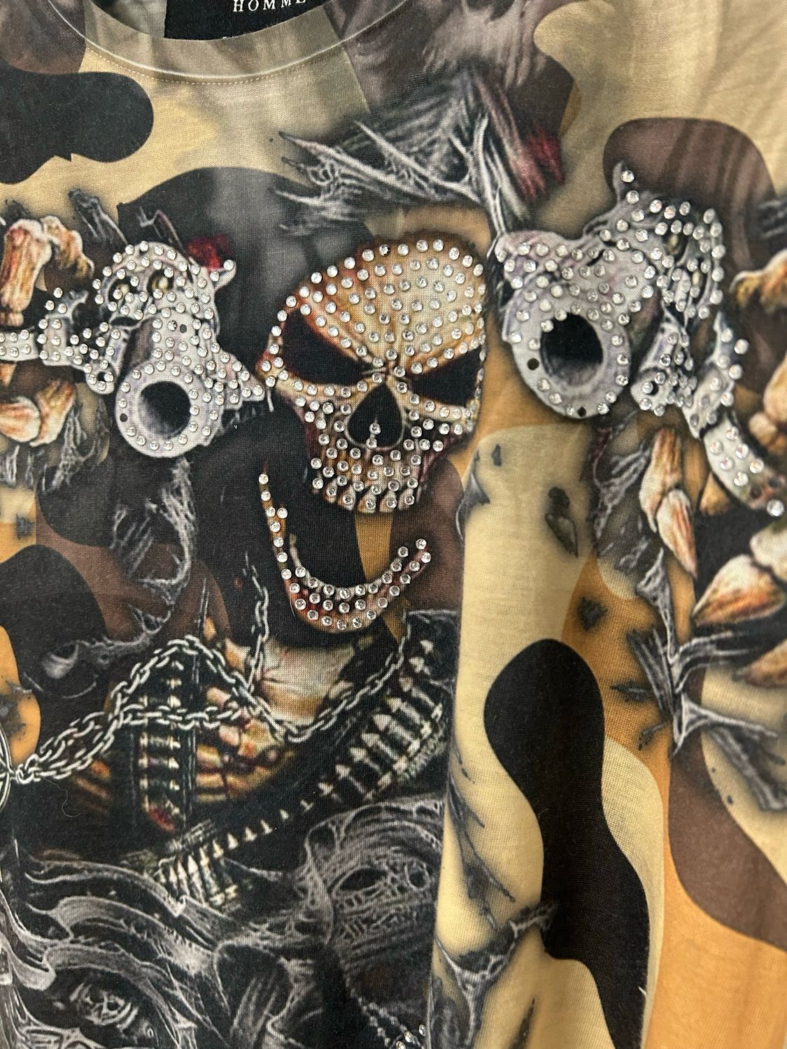 Philipp Plein SS2014 Rhinestone Skull Camo T-Shirt