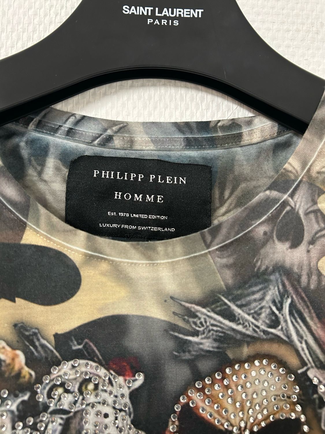 Philipp Plein SS2014 Rhinestone Skull Camo T-Shirt