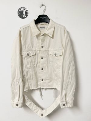 Balenciaga by Demna Gvasalia SS2018 Distressed Denim Jacket Balenciaga by Demna Gvasalia SS2018 Distressed Denim Jacket