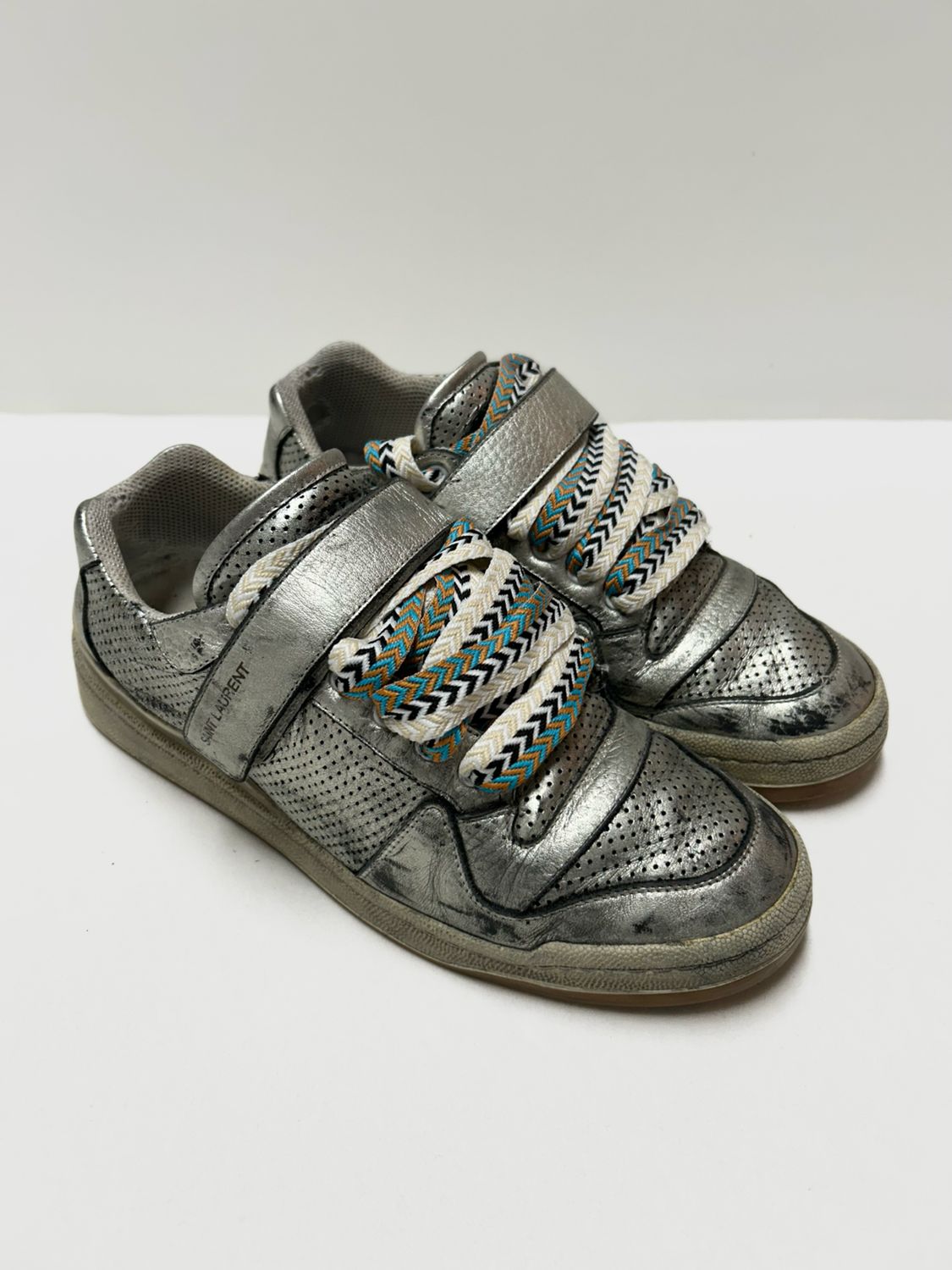Saint Laurent by Hedi Slimane  SS2013 SL24 Metallic Low-Top Sneakers