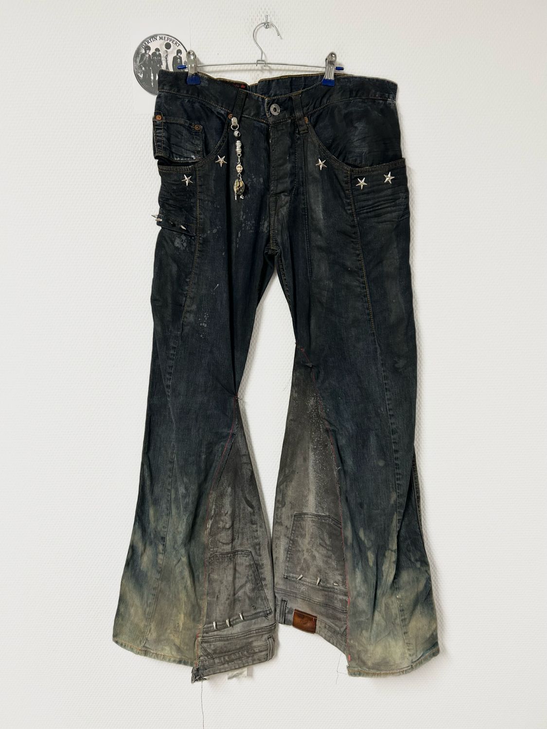 Evisu by Hidehiko Yamane 2000s Spiked Custom Flared Denim