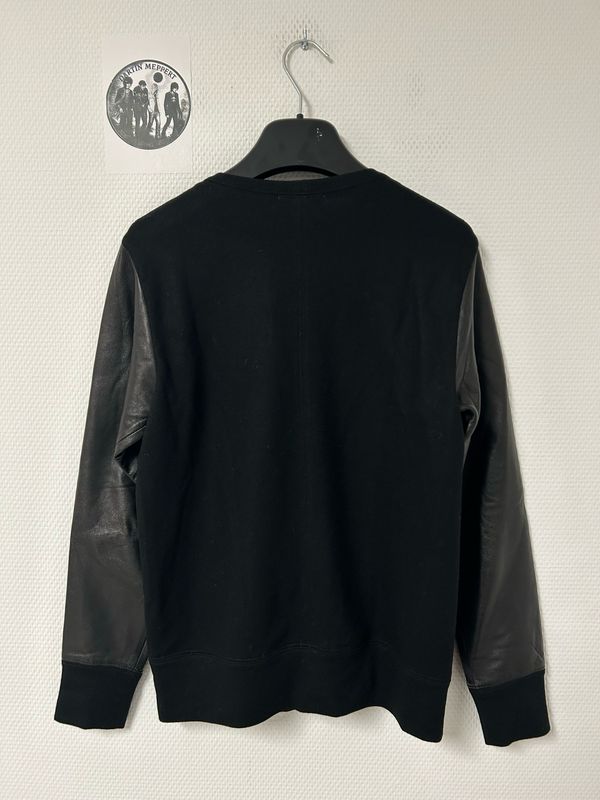 Helmut Lang FW2013 Lamb Leather Panel Sweatshirt