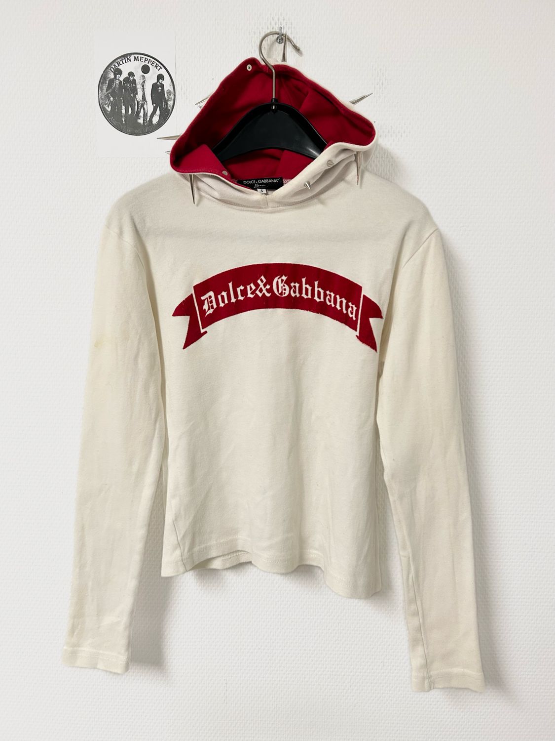 Dolce &amp; Gabbana 2011 Old English Banner Logo Spiked Hoodie