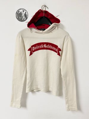 Dolce &amp; Gabbana 2011 Old English Banner Logo Spiked Hoodie