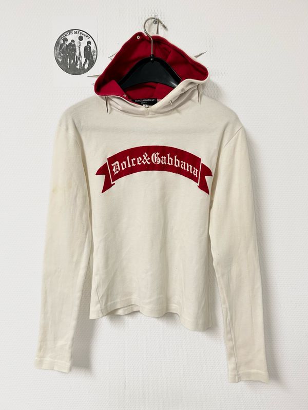 Dolce & Gabbana 2011 Old English Banner Logo Spiked Hoodie Dolce & Gabbana 2011 Old English Banner Logo Spiked Hoodie