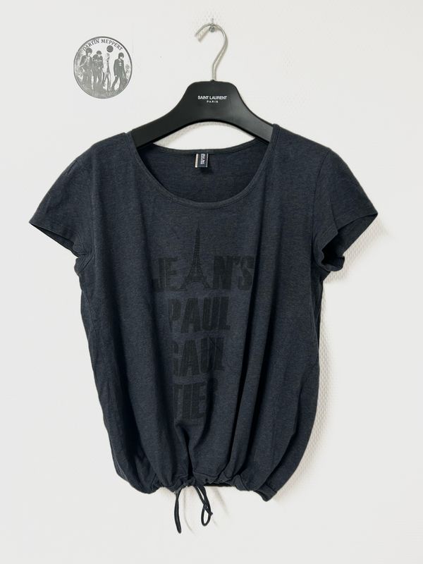 Jean Paul Gaultier SS2009 Drawstring Hem Graphic Tee