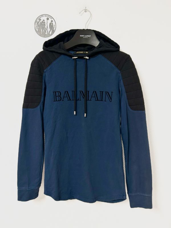 Balmain by Olivier Rousteing FW2015 Quilted Shoulder Logo Hoodie