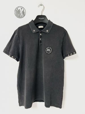 Saint Laurent Paris by Hedi Slimane SS2017 “Love Me Forever” Studded Collar Polo Saint Laurent Paris by Hedi Slimane SS2017 “Love Me Forever” Studded Collar Polo