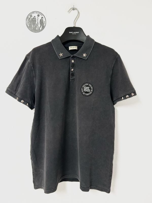 Saint Laurent Paris by Hedi Slimane SS2017 “Love Me Forever” Studded Collar Polo