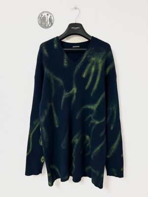 Balenciaga by Demna Resort 2020 “Flame” Spray-Paint Airbrush Graffiti Knit Sweater