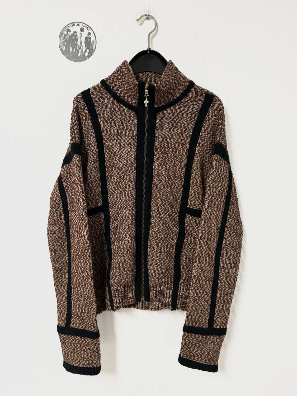 Dries Van Noten FW2004 Zig-Zag Wool Zip Jacket