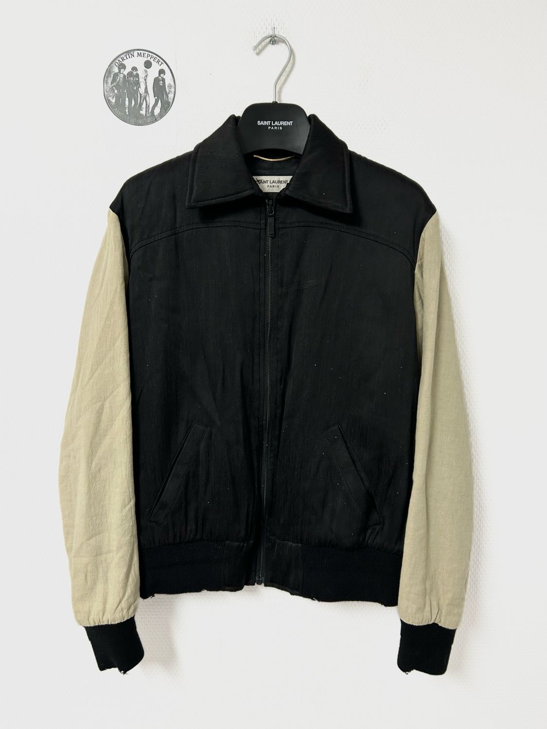 Saint Laurent Paris by Anthony Vaccarello FW2017 1/1 Sample Glitter Satin Bomber Jacket